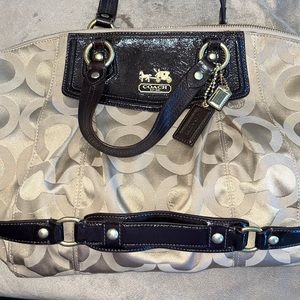 AUTHENTIC COACH Madison Op Art Sateen Claire Tote 14335